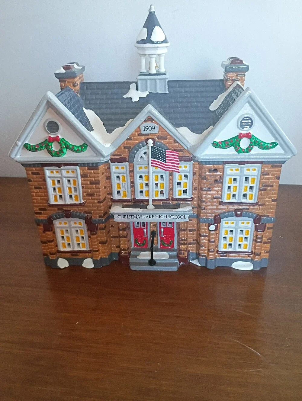 Christmas Lake High School Handpainted Ceramic Building Department 56